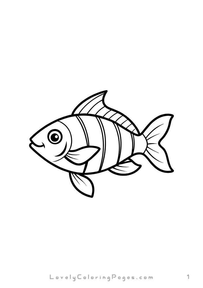 Fish coloring pages for kids