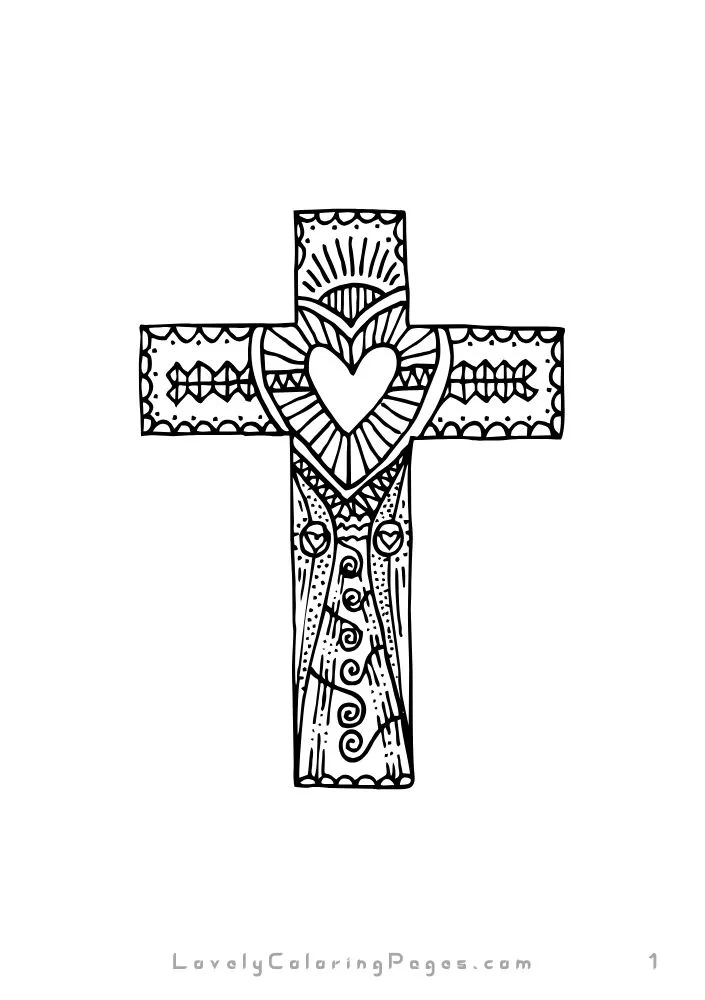 Cross coloring pages for adults