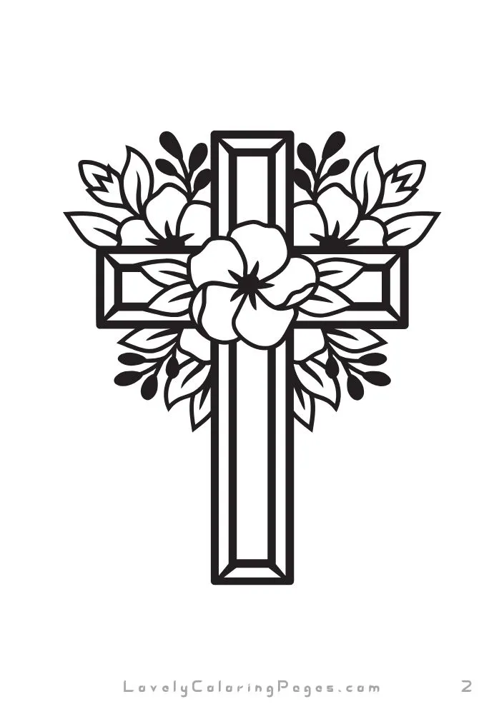 Cross coloring pages for adults