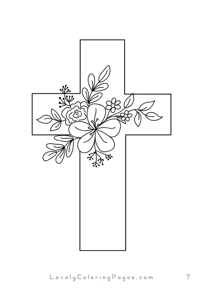 Cross coloring pages for adults