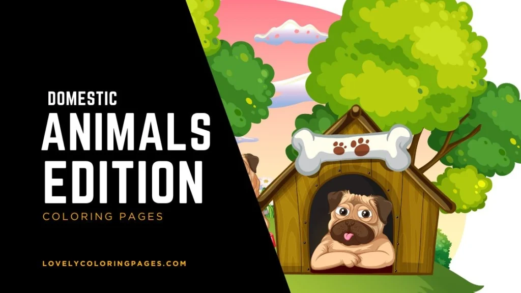 Domestic animals coloring pages
