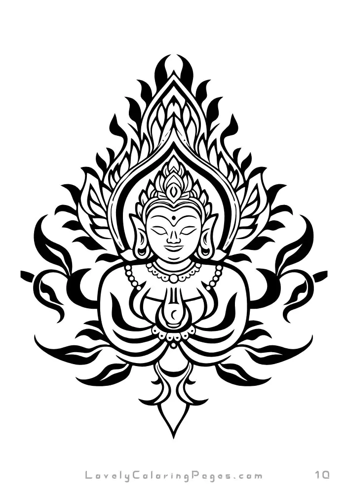 Buddha Coloring Pages for adults