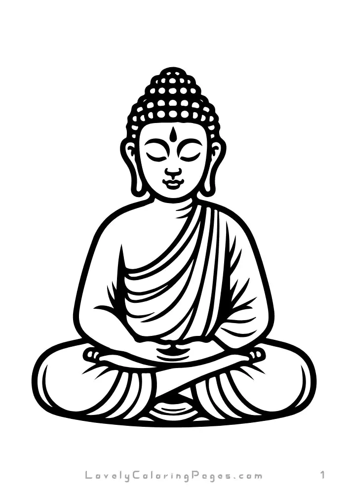 Buddha Coloring Pages for adults