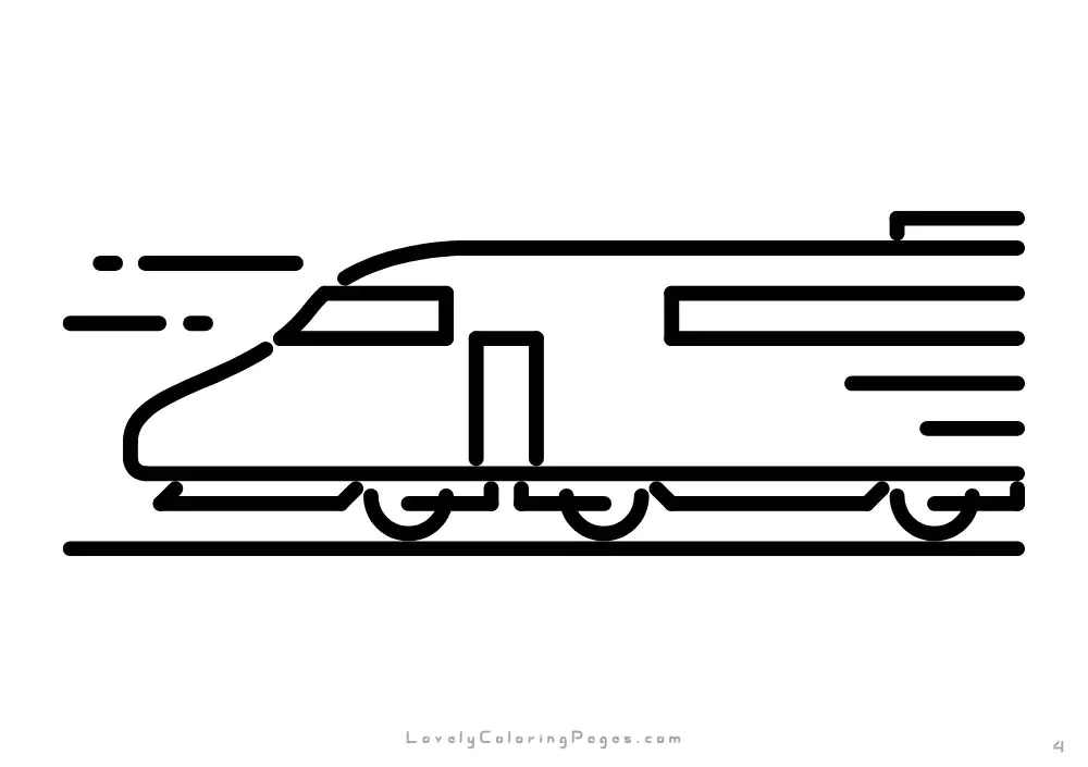 Bullet Train Coloring Pages for kids