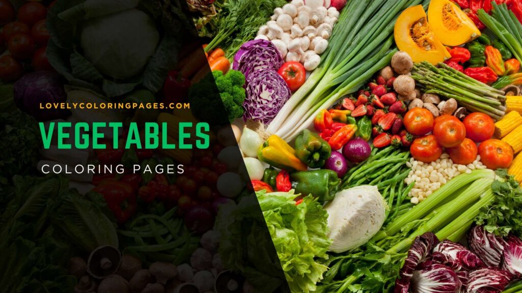 Vegetables coloring pages for kids