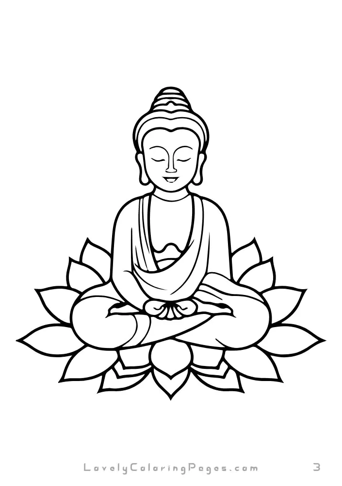 Buddha Coloring Pages for adults