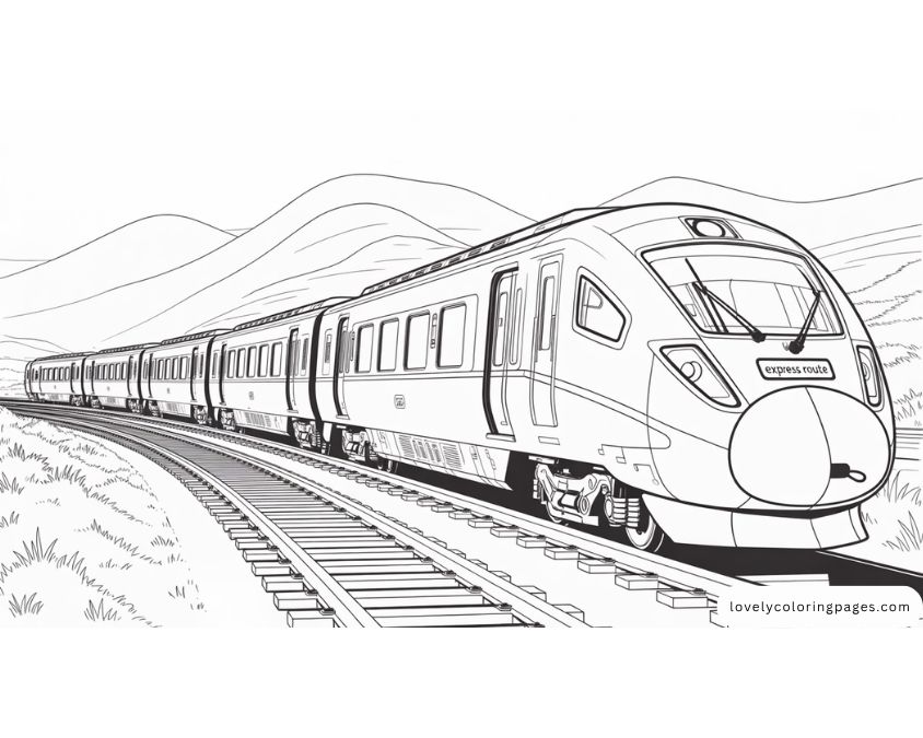 Train Coloring Pages for Adults [2025]