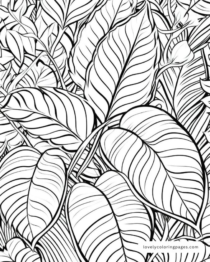 Leaves Coloring Pages for Adults [2025]