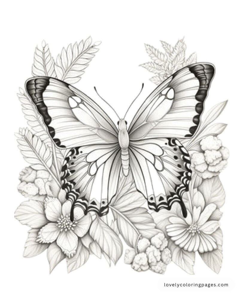 Butterfly coloring pages for Adults page 0001