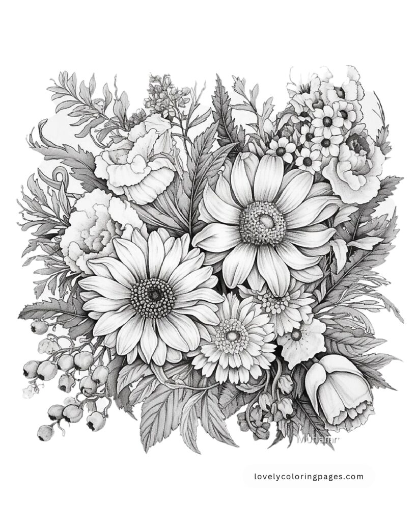 Flowers Coloring Pages for Adults