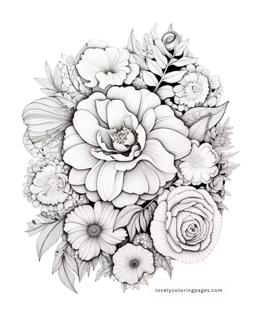 Flowers Coloring Pages for Adults