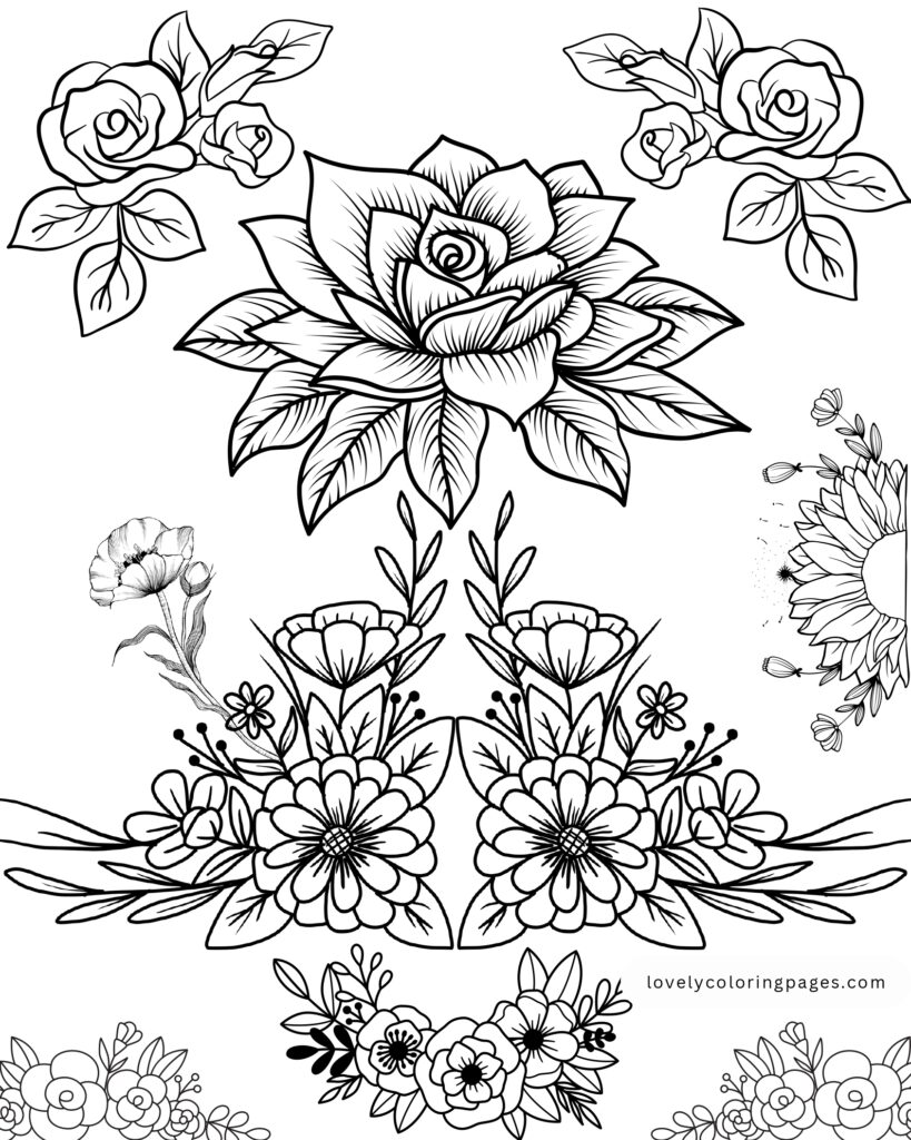 Flowers Coloring Pages for Adults