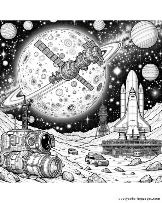 Space Coloring Pages For Adults 3