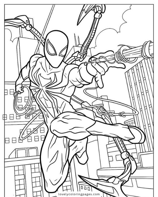 Spiderman coloring pages for Adult 1