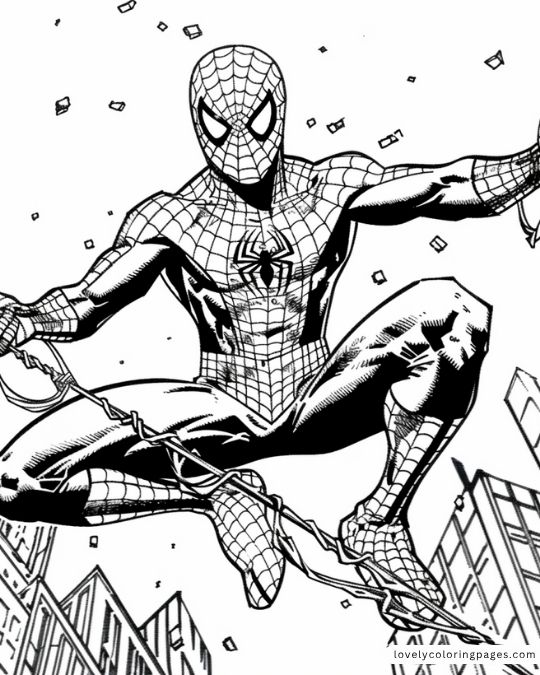 Spiderman coloring pages for Adult 5