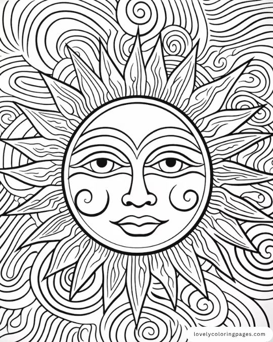 Sun Coloring Pages For Adults 2