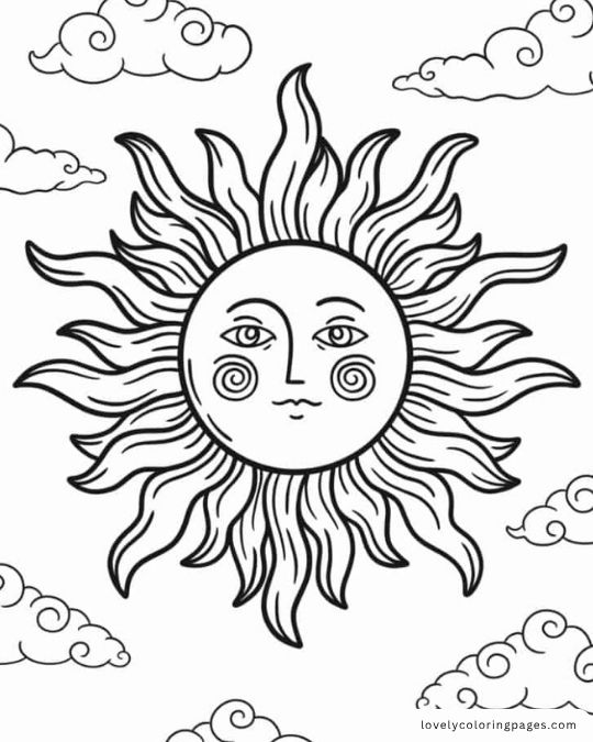 Sun Coloring Pages For Adults 3