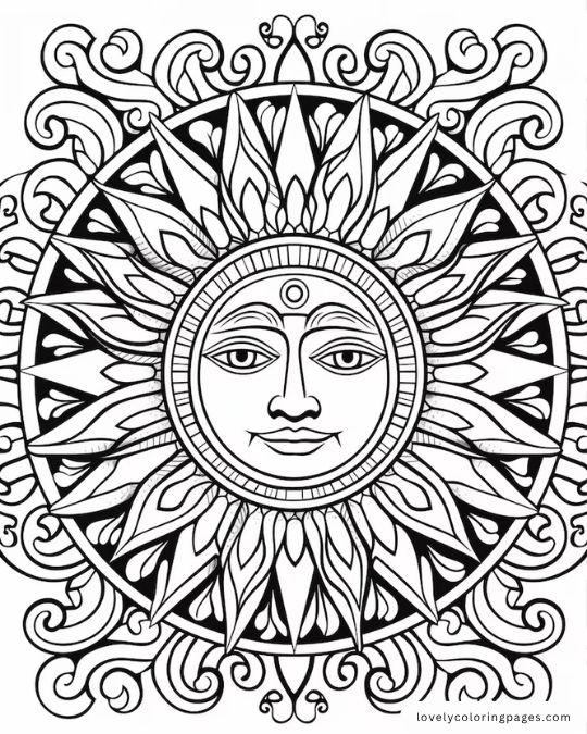 Sun Coloring Pages for Adults [2025]