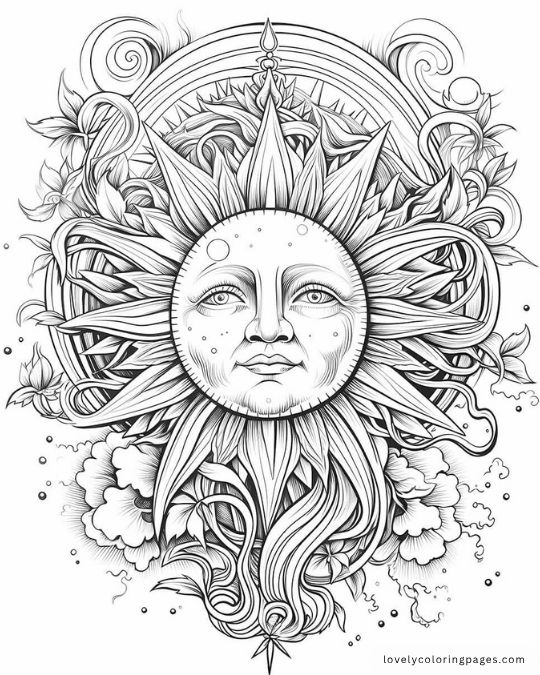 Sun Coloring Pages for Adults [2025]