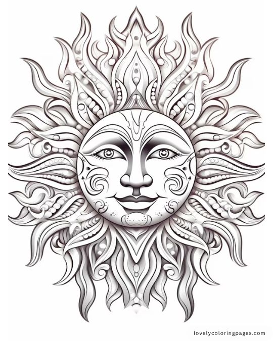 Sun Coloring Pages for Adults [2025]