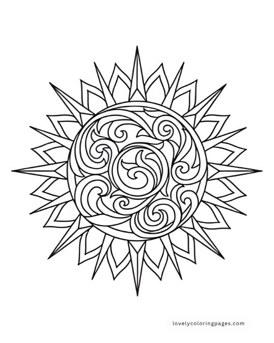 Sun Coloring Pages for Adults [2025]