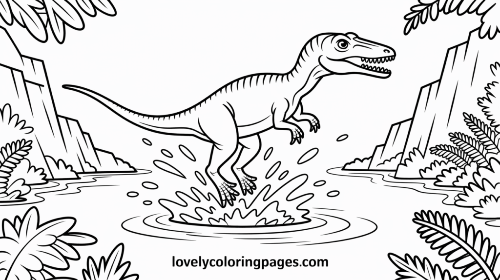 compsognathus lovely coloring pages