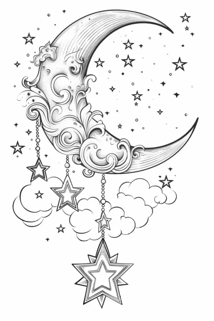 Moon Coloring Pages for Adults