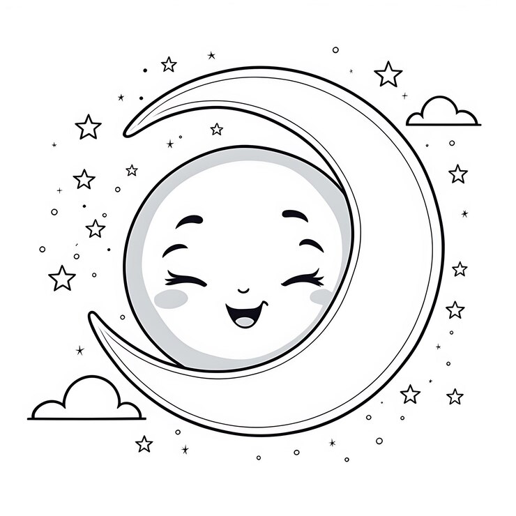 Moon Coloring Pages for Toddlers