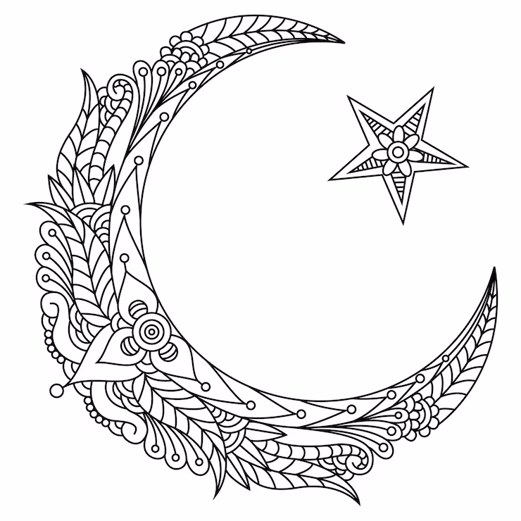 Moon Coloring Pages for Adults